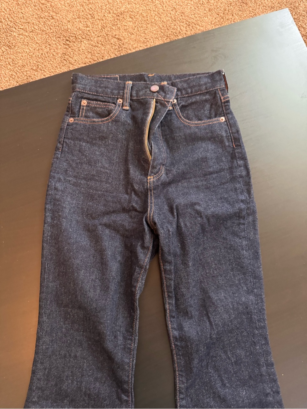 Japanese brand -High-Rise Dark Blue Flare Jeans for Women